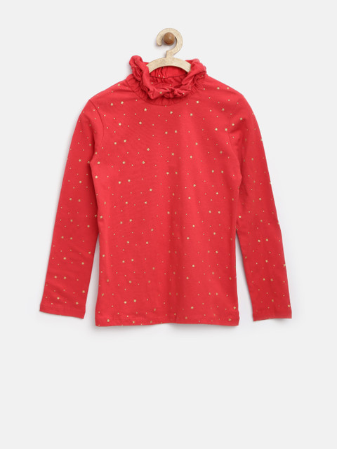 

United Colors of Benetton Girls Red Shimmer Star Top
