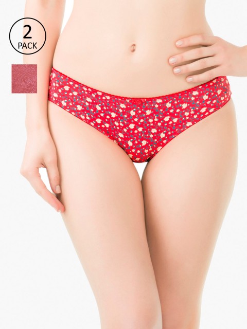 

Amante Women Pack of 2 Low Rise Bikini Briefs, Red