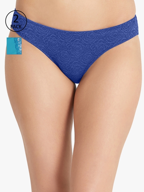 

Amante Women Pack of 2 Lace Briefs, Blue