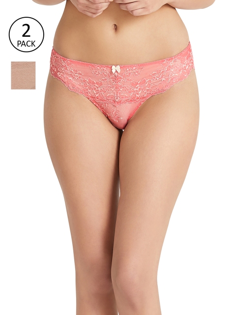 

Amante Women Pack of 2 Briefs, Coral
