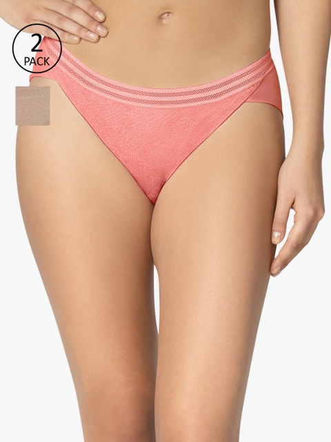 

Amante Women Pack of 2 Briefs, Pink