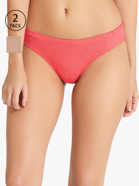 

Amante Women Pack of 2 Briefs, Coral