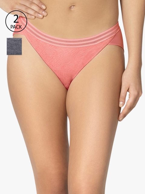 

Amante Women Pack of 2 Briefs, Pink