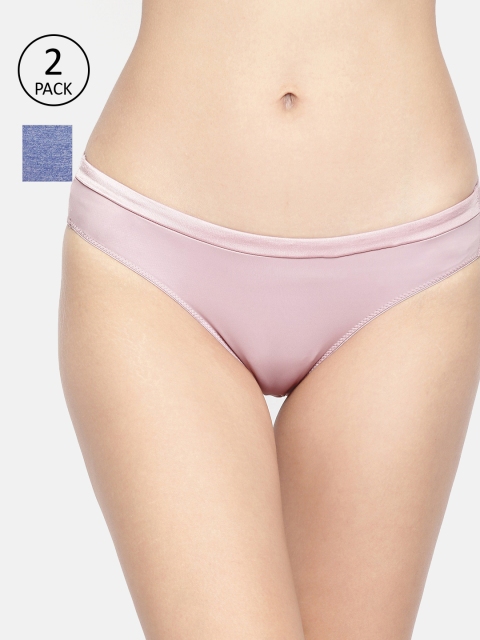 

Amante Women Pack of 2 Solid Bikini Briefs, Pink