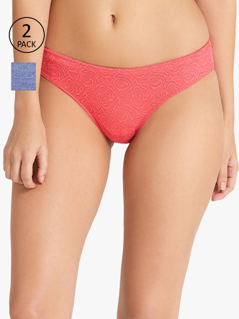 

Amante Women Pack of 2 Bikini Briefs, Coral