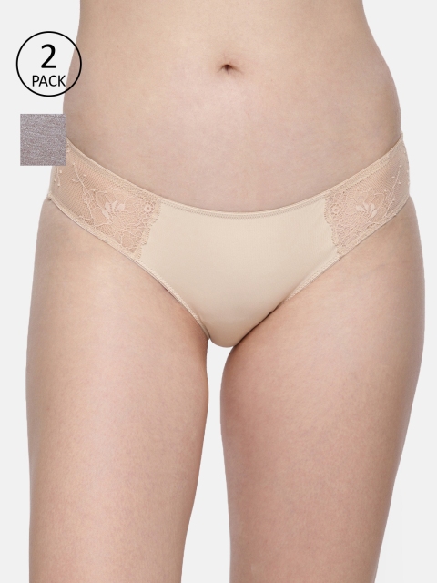 

Amante Women Pack of 2 Solid Briefs, Beige