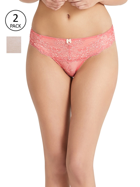 

Amante Women Pack of 2 Briefs, Coral