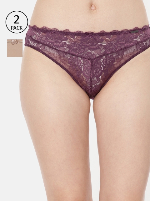 

Amante Women Pack of 2 Bikini Briefs, Burgundy