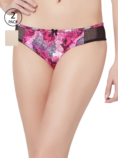 

Amante Women Pack of 2 Floral Briefs, Pink