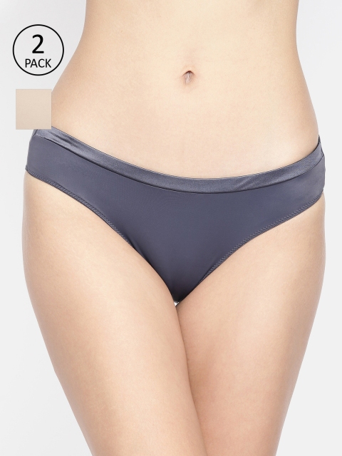 

Amante Women Pack of 2 Solid Briefs, Charcoal