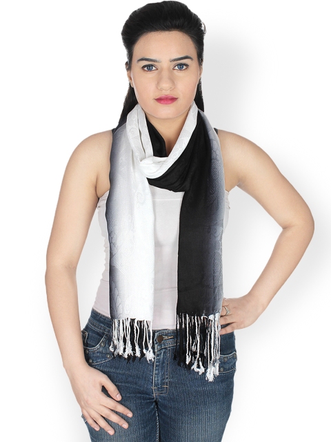 

Anekaant Black & White Jacquard Stole