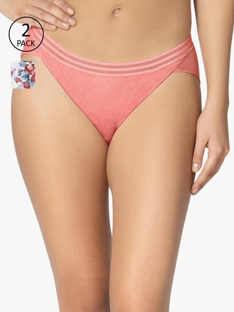 

Amante Women Pack of 2 Briefs, Coral