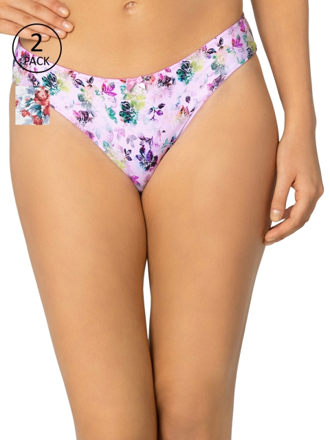 

Amante Women Pack of 2 Floral Print Briefs, White