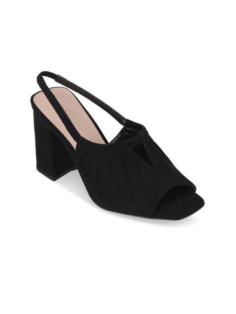 

CHARLES & KEITH Women Black Solid Block Heels