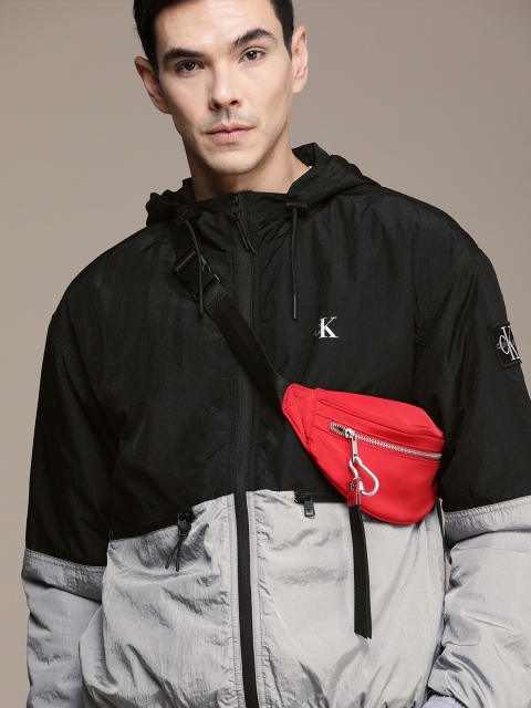 

Calvin Klein Jeans Men Black & Grey Colourblocked Sporty Jacket