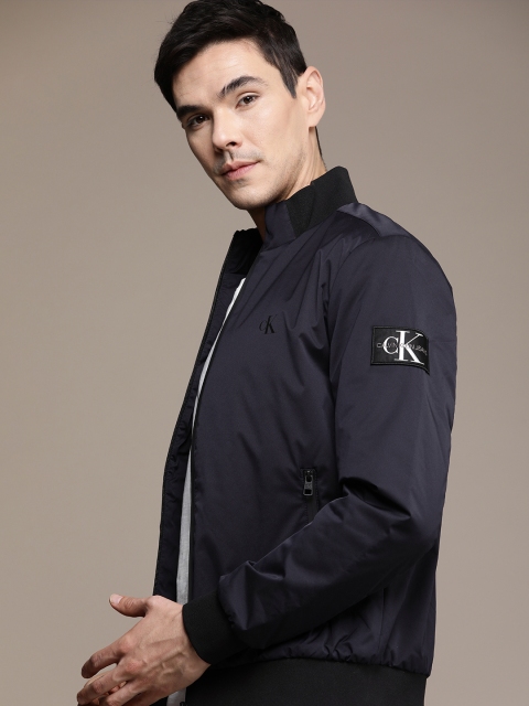 

Calvin Klein Jeans Men Navy Blue Applique Detailed Sporty Jacket