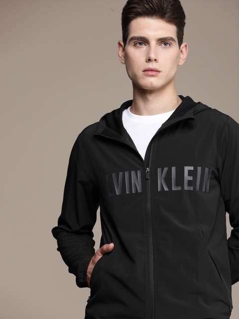 

Calvin Klein Jeans Men Black Brand Logo Sporty Jacket