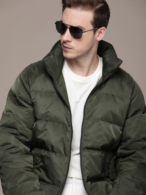 

Calvin Klein Jeans Men Olive Green Brand Logo Printed Padded Jacket