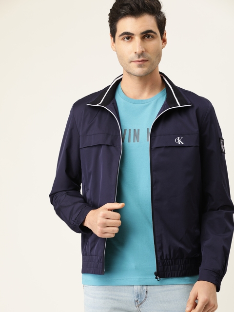 

Calvin Klein Jeans Men Navy Blue Solid Sporty Jacket