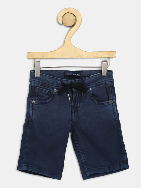 

Pepe Jeans Boys Blue Washed Mid-Rise Denim Shorts