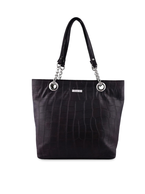 

OsaiZ Brown Textured Shoulder Bag, Black