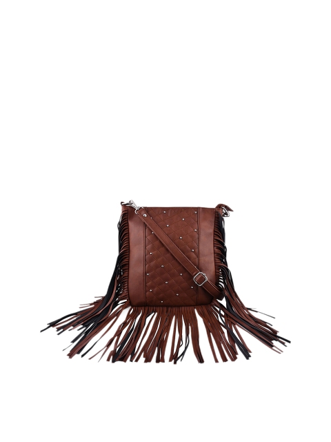 

OsaiZ Brown Textured Sling Bag
