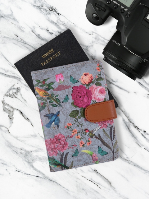 

India Circus by Krsnaa Mehta Grey & Pink Printed Bird Land Passport Cover
