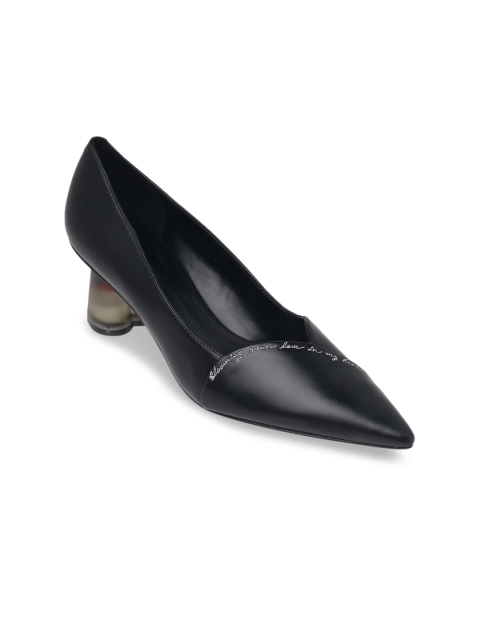 

CHARLES & KEITH Women Black Solid Pumps