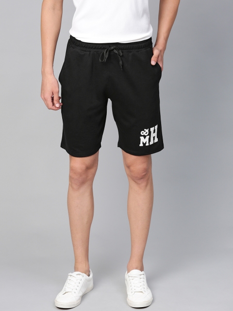 

Mast & Harbour Men Black Solid Regular Fit Shorts
