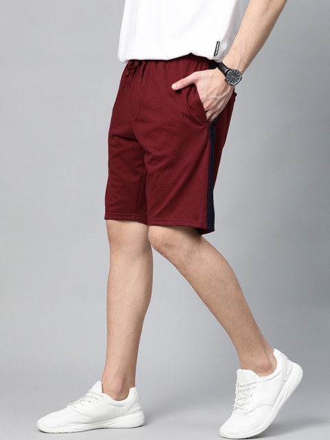 

Mast & Harbour Men Maroon Solid Regular Fit Regular Shorts