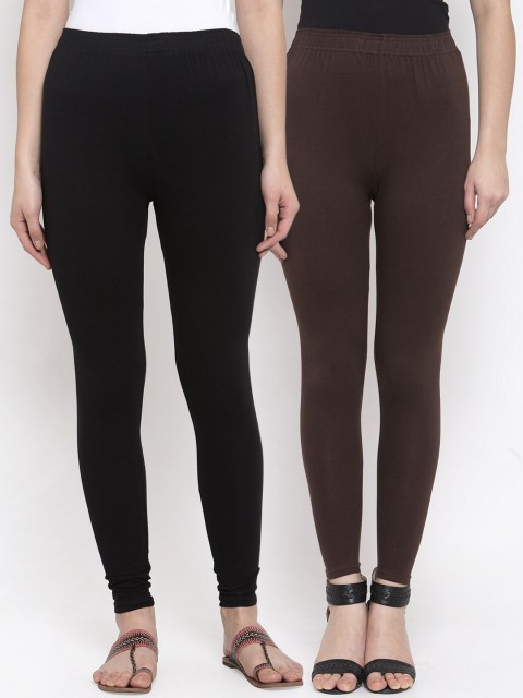 

TAG 7 Women Pack Of 3 Solid Leggings, Black