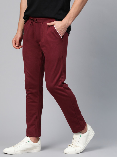 

Mast & Harbour Men Maroon Solid Track Pants