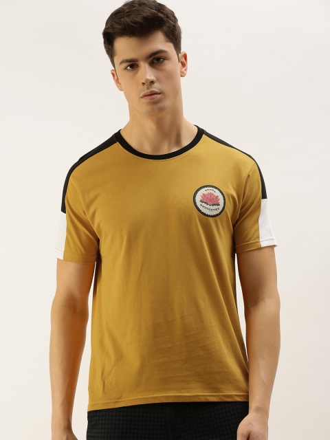 

Moda Rapido Men Mustard Yellow Printed Round Neck T-shirt