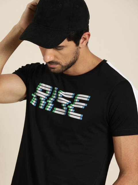 

Moda Rapido Men Black Printed Round Neck T-shirt