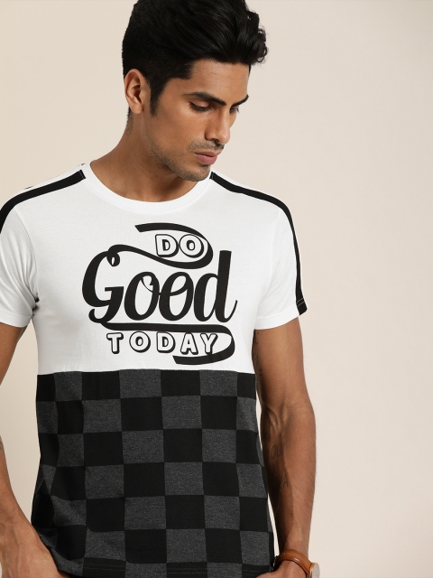

Moda Rapido Men White & Black Printed Round Neck T-shirt
