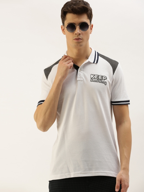 

Moda Rapido Men White Solid Polo Collar Pure Cotton T-shirt