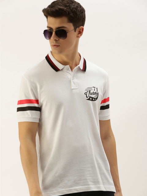 

Moda Rapido Men White Solid Polo Collar T-shirt