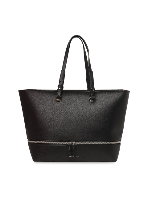 

CHARLES & KEITH Black Solid Tote Bag