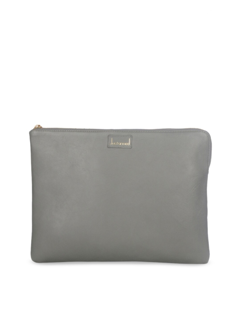 

Justanned Unisex Grey Solid Leather Laptop Sleeve