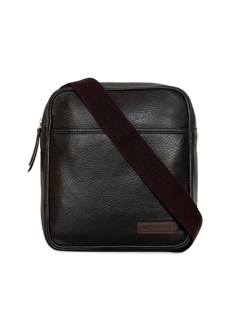 

Justanned Men Brown Solid Leather Messenger Bag