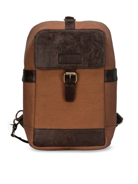 

Justanned Men Tan Brown Solid Backpack