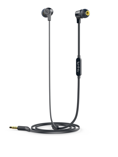 

Infinity by JBL Black Wynd 300 In-Ear Immersive Bass Tangle Free Headphones with Mic