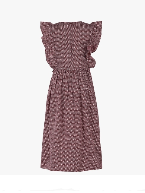 

Tiddlywings Girls Maroon & White Printed Maxi Dress