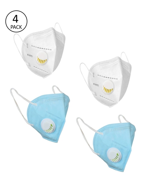 

OOMPH Unisex 4 Pcs 5 Ply Anti-Pollution Reusable N95 Masks, White