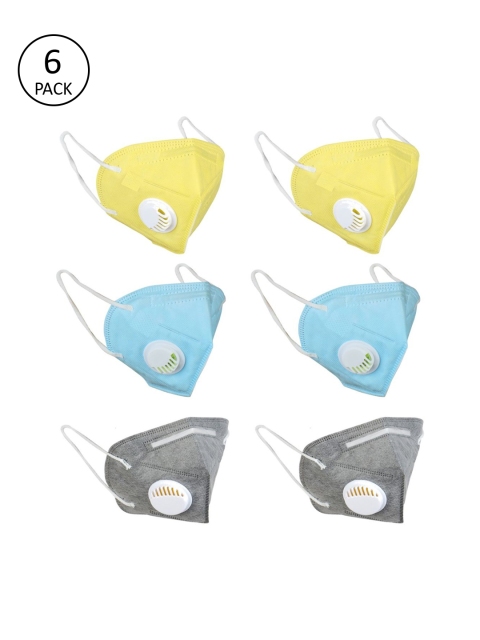 

OOMPH Unisex Pack of 6 Anti-Pollution Reusable 5-Layer KN95 Mask, Blue