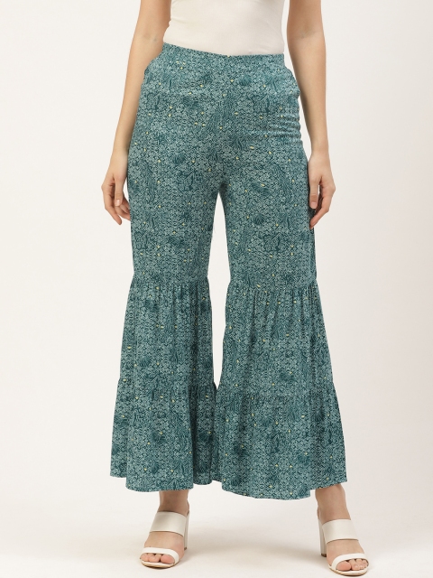 

PIRKO Women Green Printed Flared Sharara