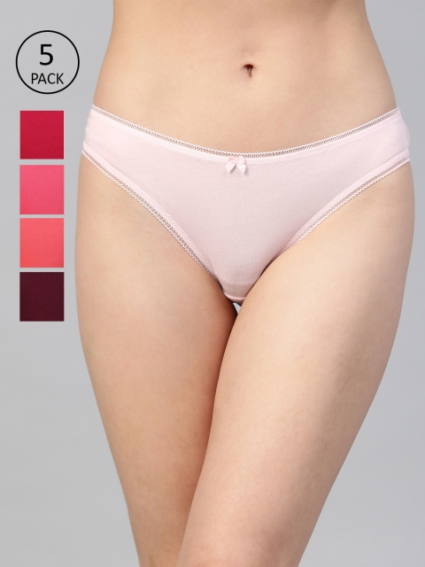 

Marks & Spencer Women Solid Pack of 5 Bikini Briefs T615019B, Peach