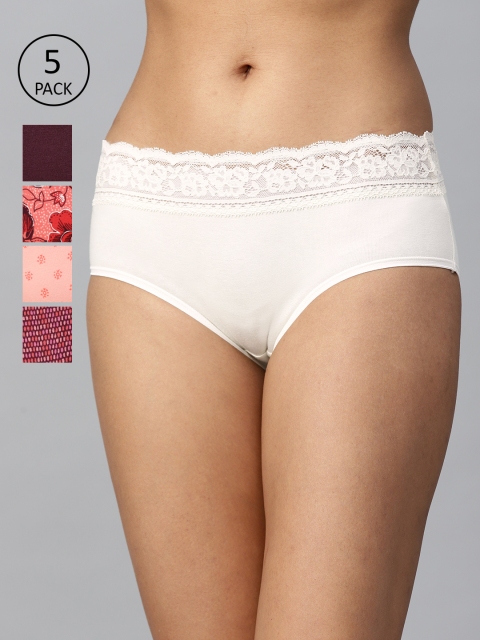 

Marks & Spencer Women Pack of 5 Lace Hipster Briefs, Multi