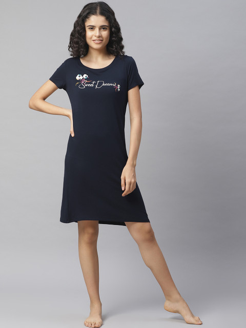 

Marks & Spencer Navy Blue Printed Nightdress