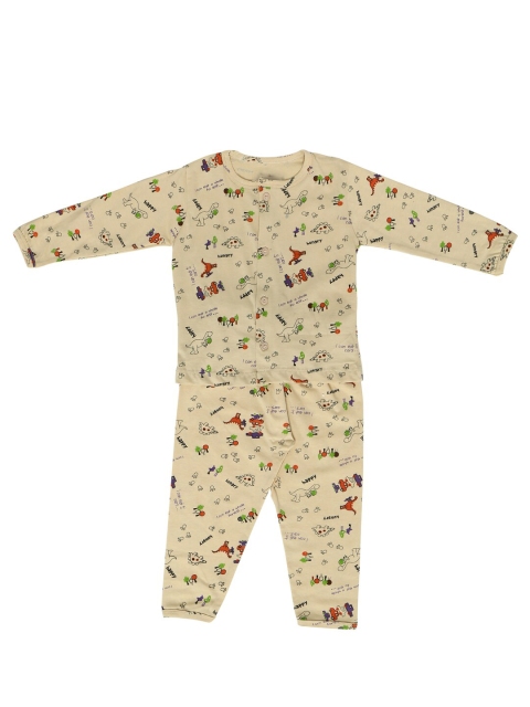 

Chipbeys Kids Beige Printed Night suit